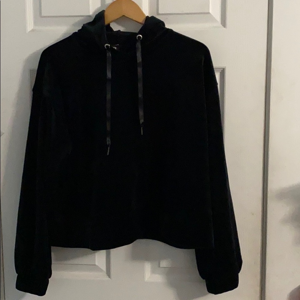 Design Lab Lord & Taylor  Velour hooded sweatshirt